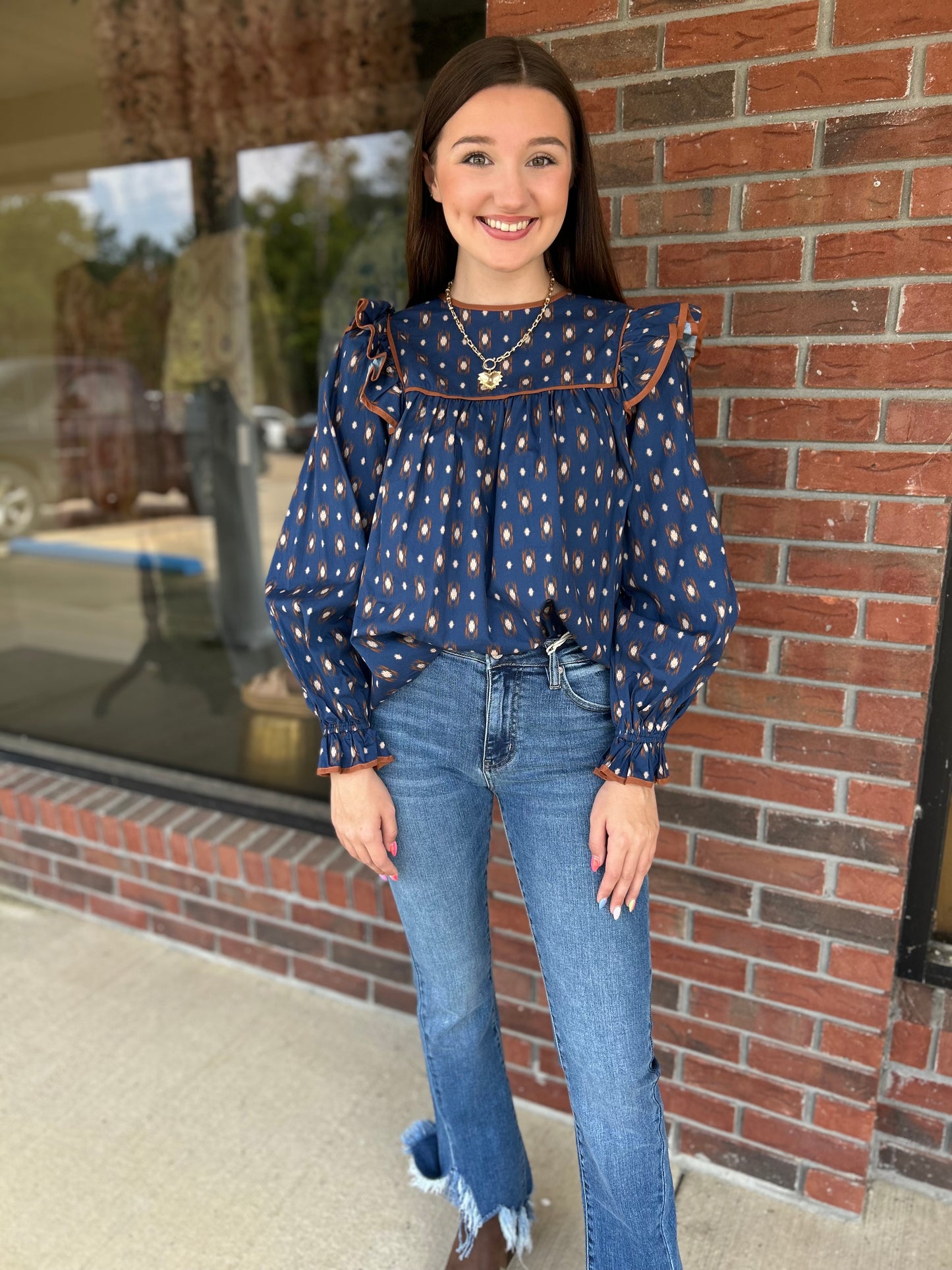 Night On The Town Navy Blouse