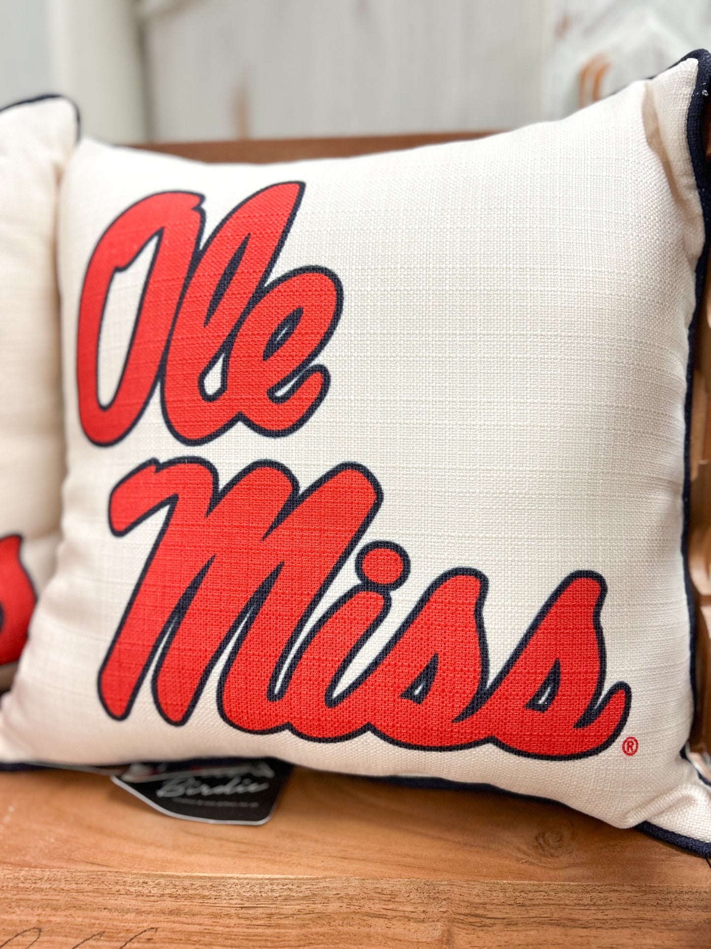 Ole Miss Square Script Pillow