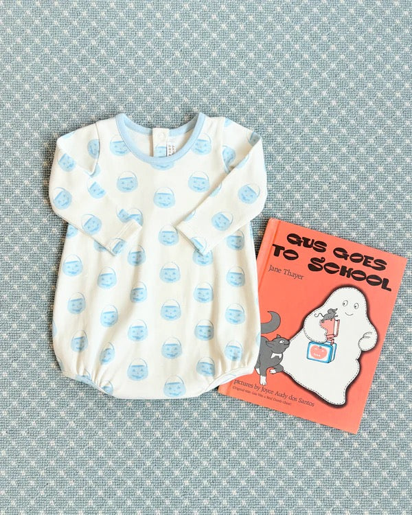 Long Sleeve Patton Play Bubble - Vintage Prep Pumpkin Pails/Buckhead Blue