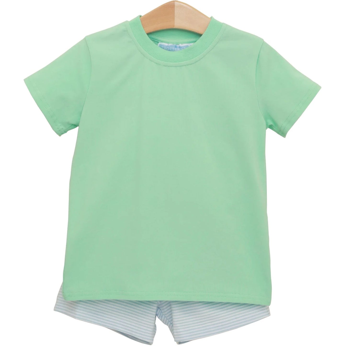 Shepherd Short Set - Light Blue Stripe/Mint