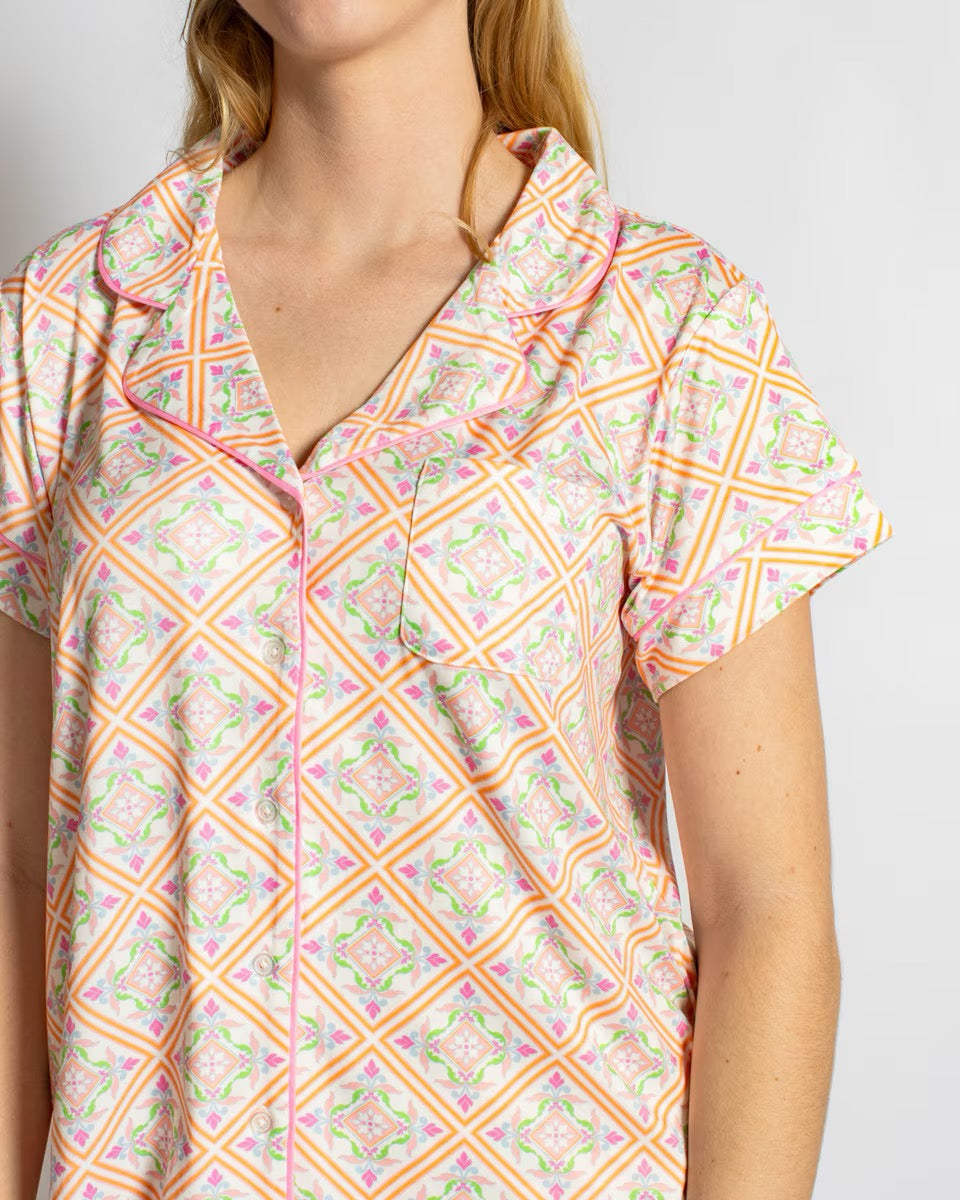 Verona Short Sleeve Button Up Pajama Top