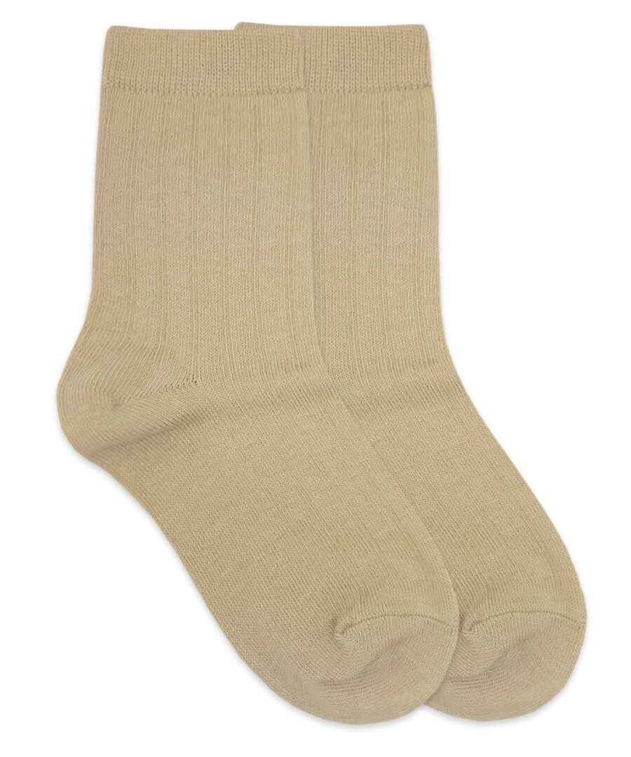 Khaki Cotton Rib Crew Socks 1 Pair