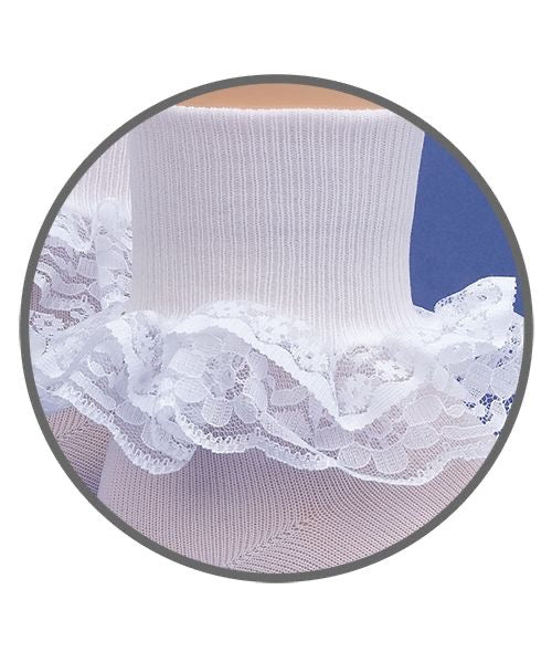 Dressy Lace Turn Cuff Socks - 1 Pair