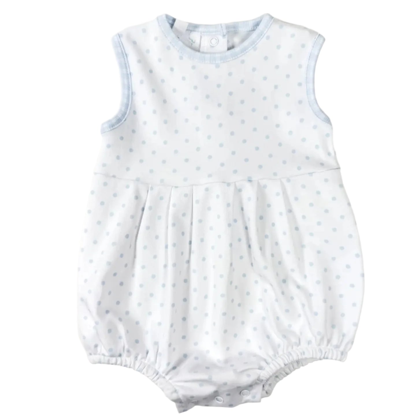Light Blue Gingham Dots Sleeveless Bubble