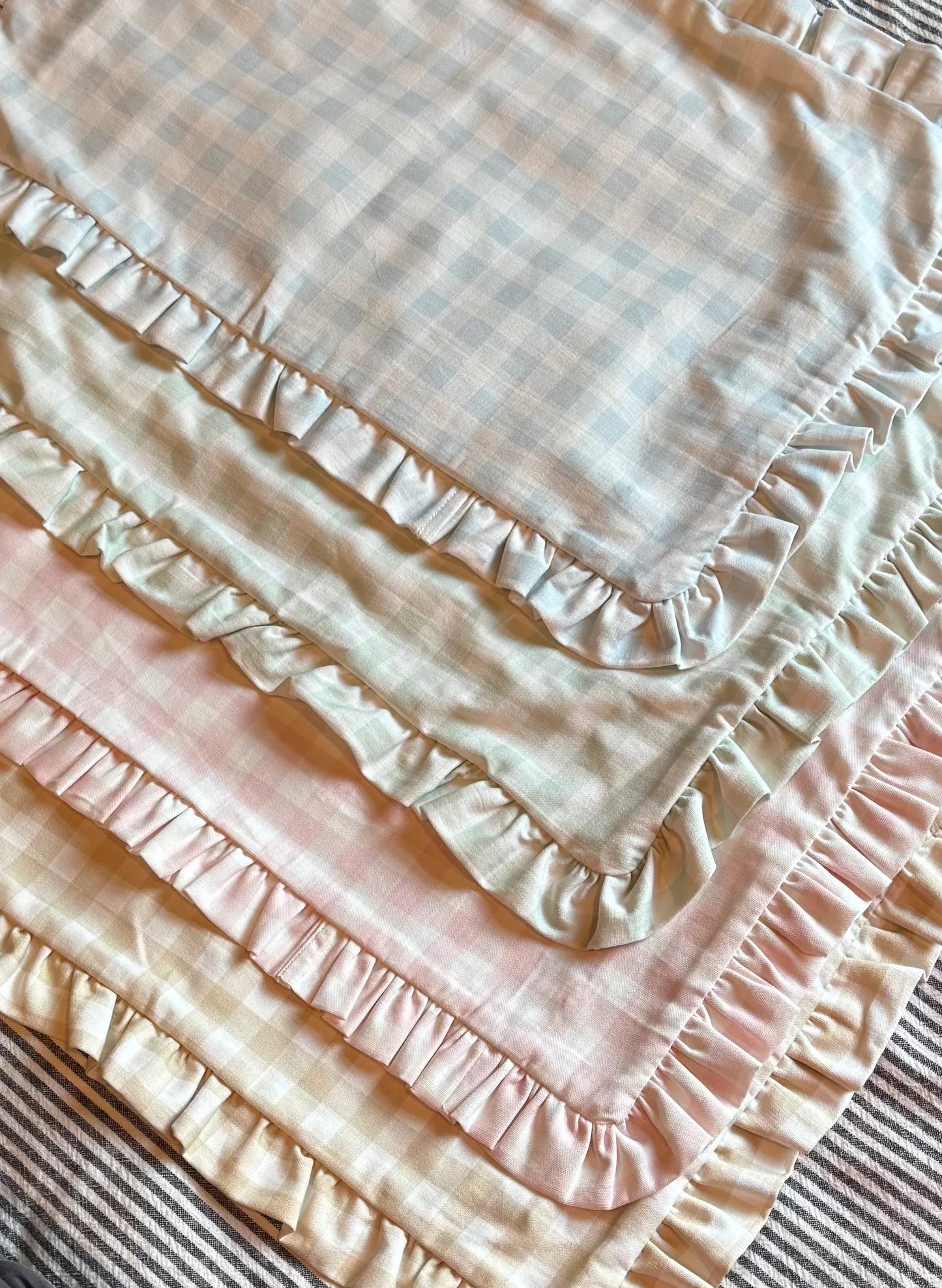 Gingham Ruffle Pillow Cover (Multiple Colors Available)