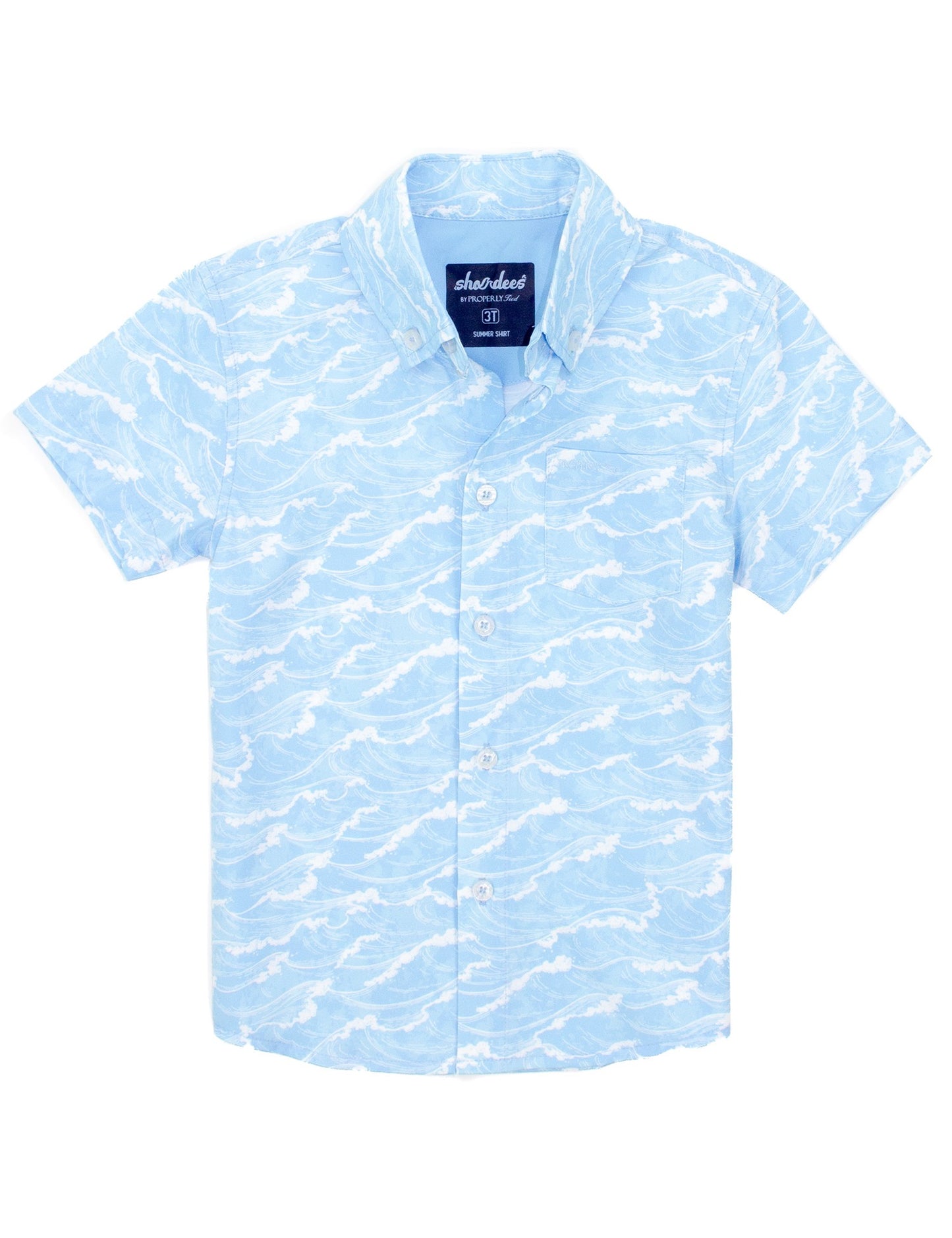 Properly Tied Boys Shordees Summer Shirt - White Cap