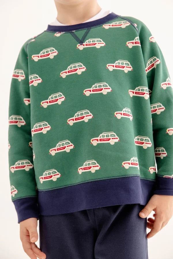 Windsor Wagon (Grier Green) with Nantucket Navy Smitty Sweatshirt