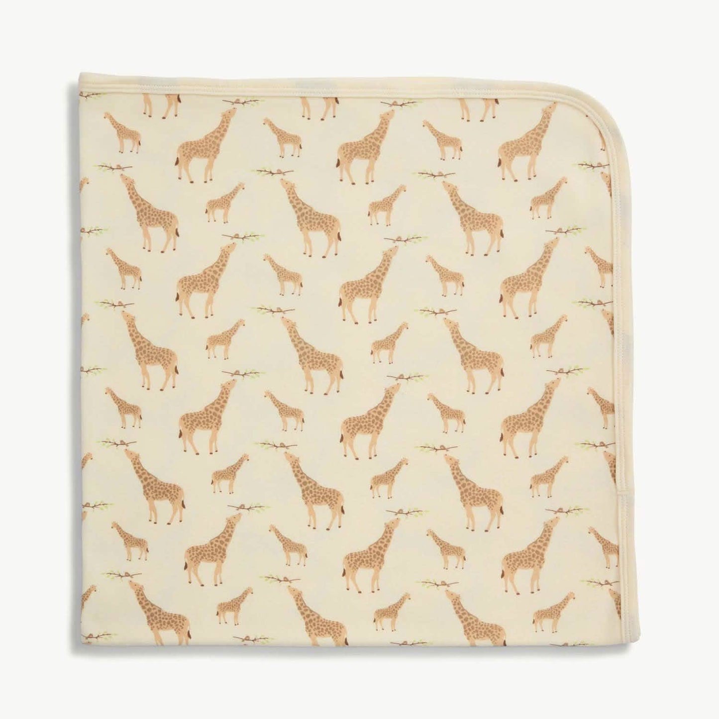 Cream Jolie Giraffe Organic Cotton Swaddle Blanket