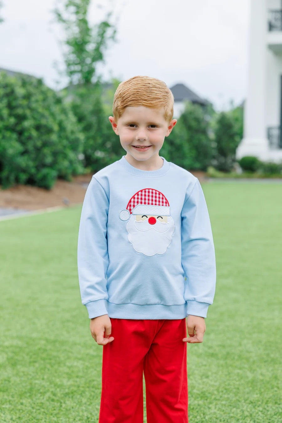 Light Blue Santa French Terry Pullover