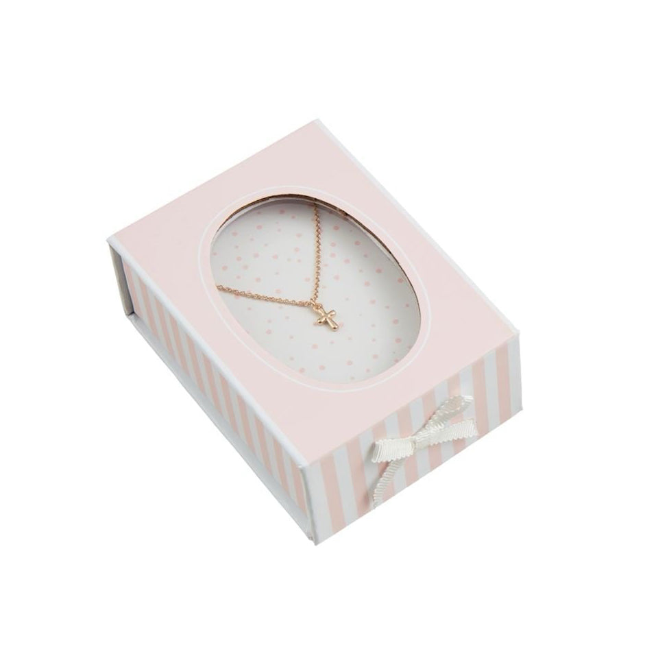 Gold Boxed Cross Necklace