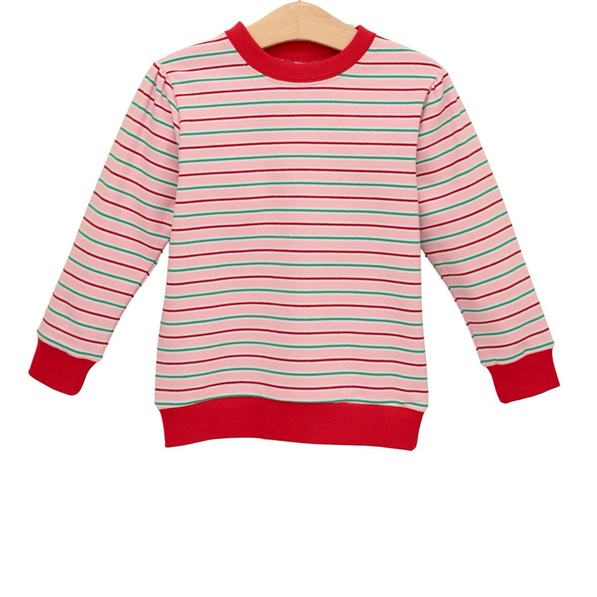 Pink Merry & Bright Stripe French Terry Pullover