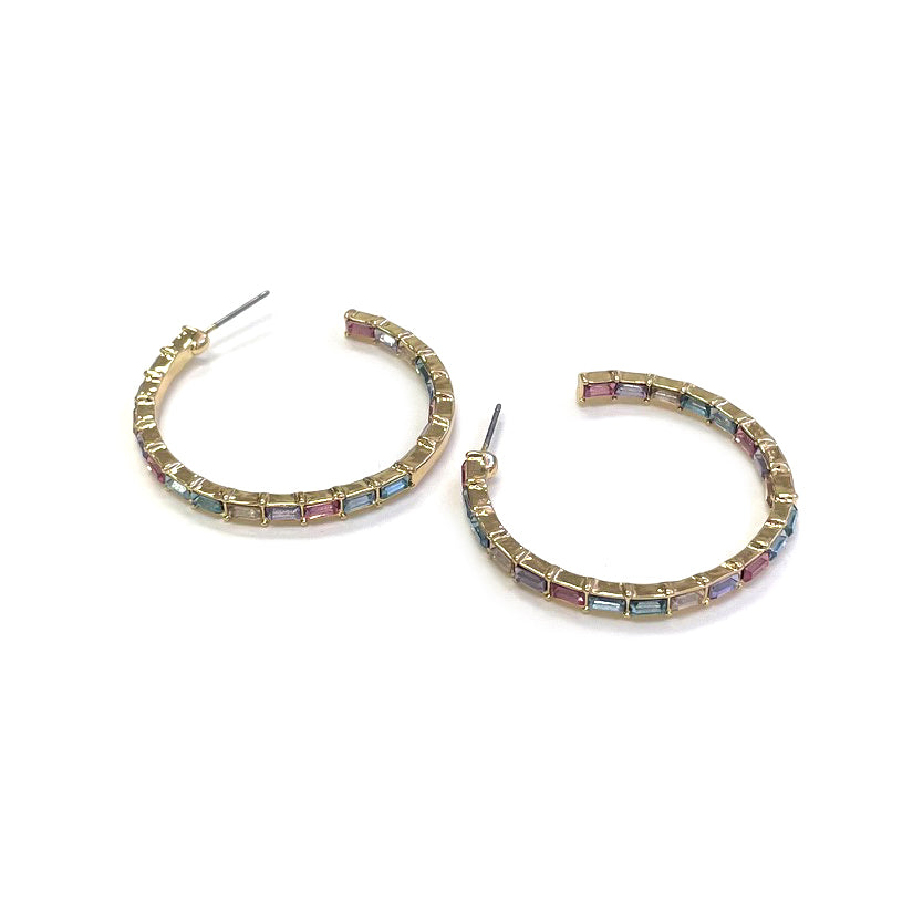 MB - Nash Multicolor Gem Hoop Earrings