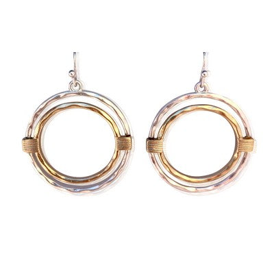 MB - Overton Silver & Gold Circle Earrings