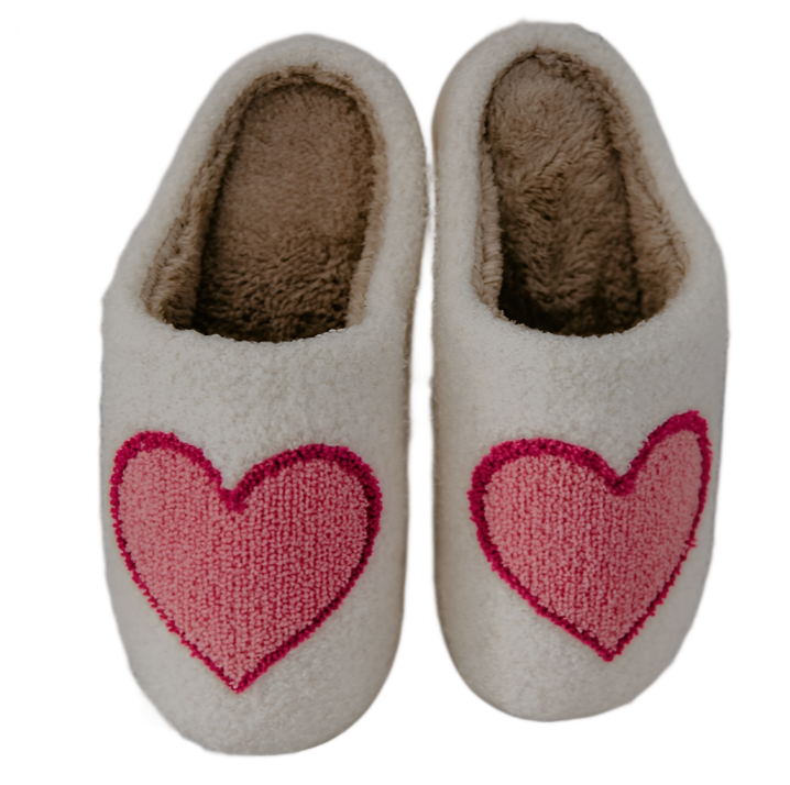 Pink Heart House Slippers