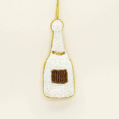 Champagne Bottle Beaded Ornament