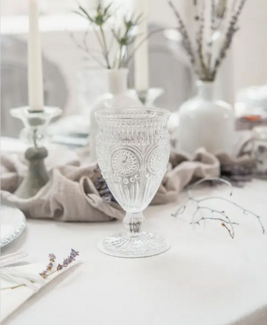 Vintage Style Pressed Tea Glass
