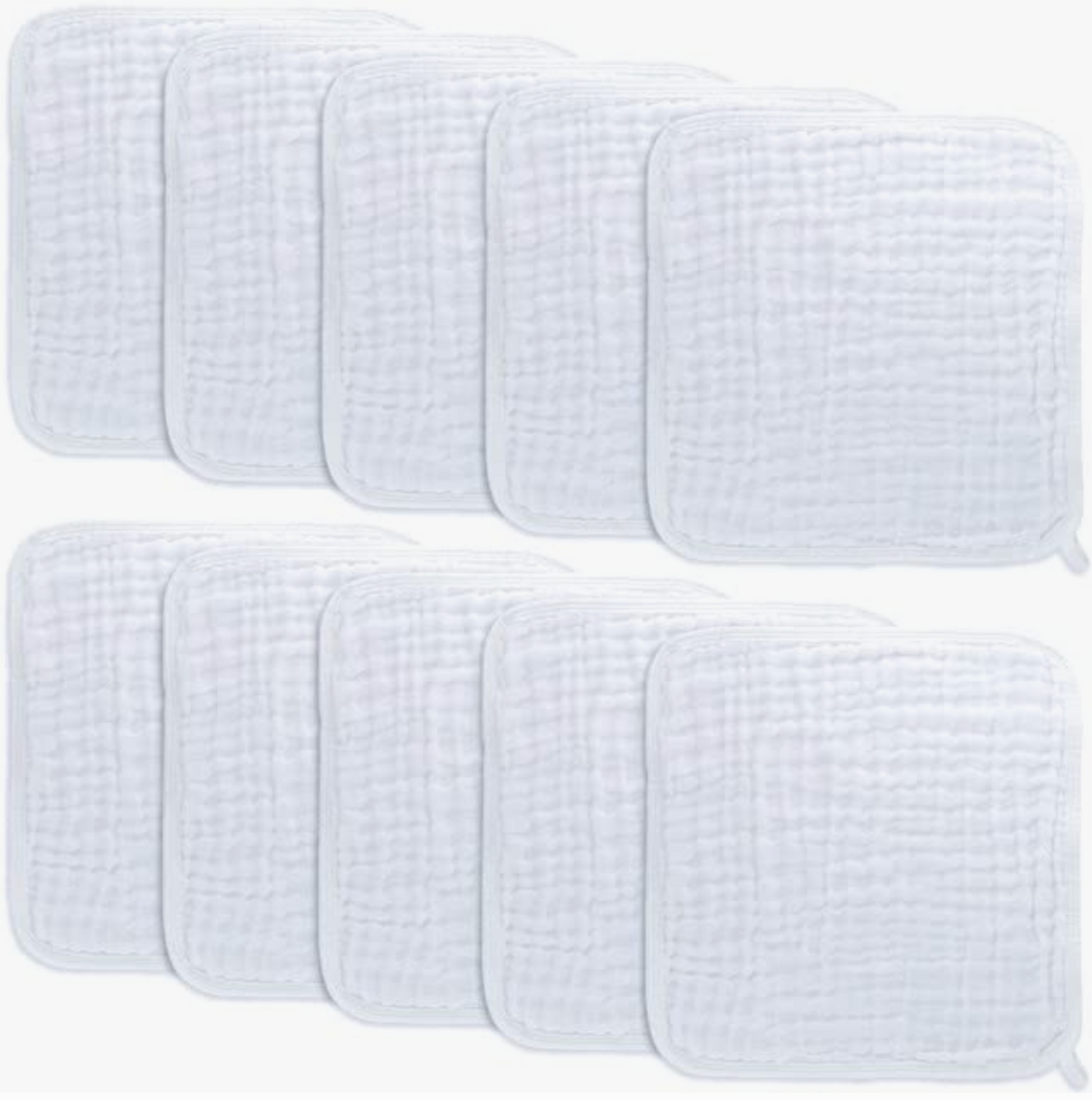 White Muslin Washcloth Set