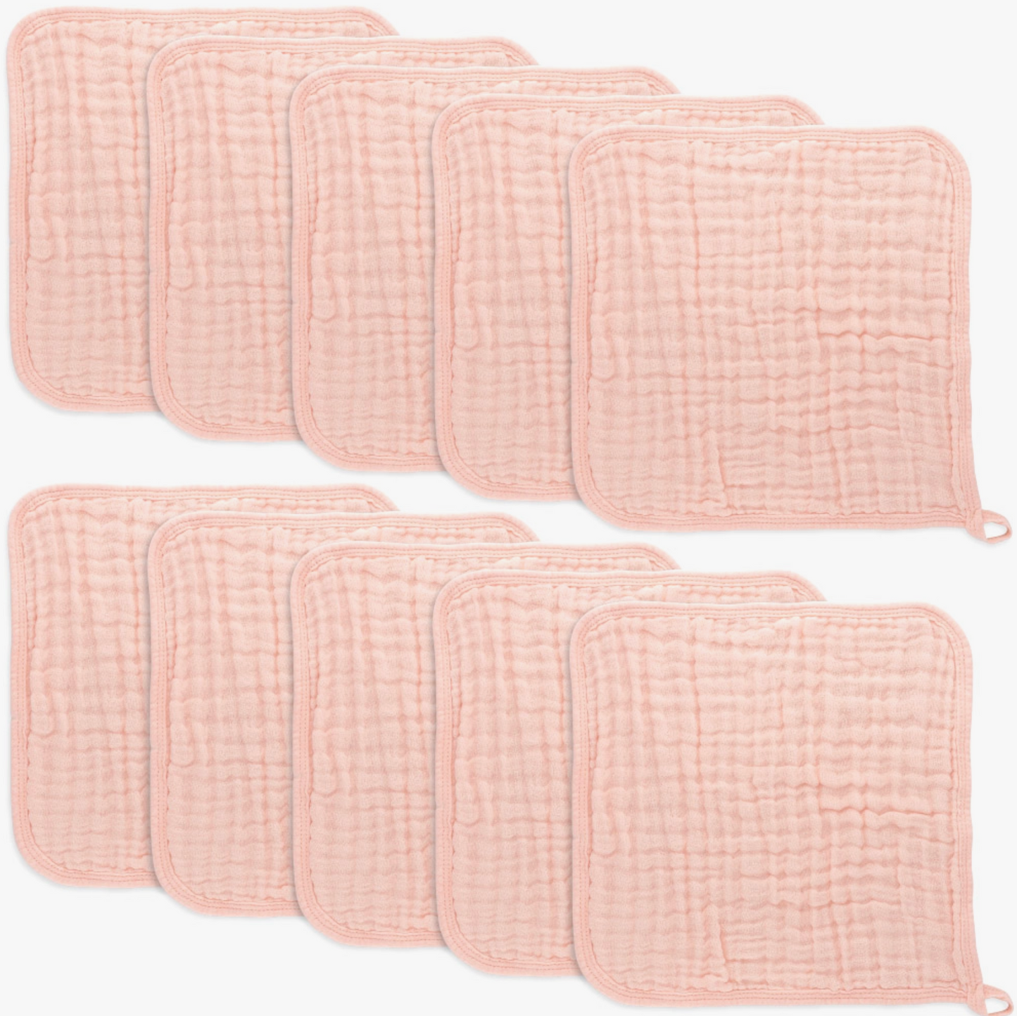 Pink Muslin Washcloth Set