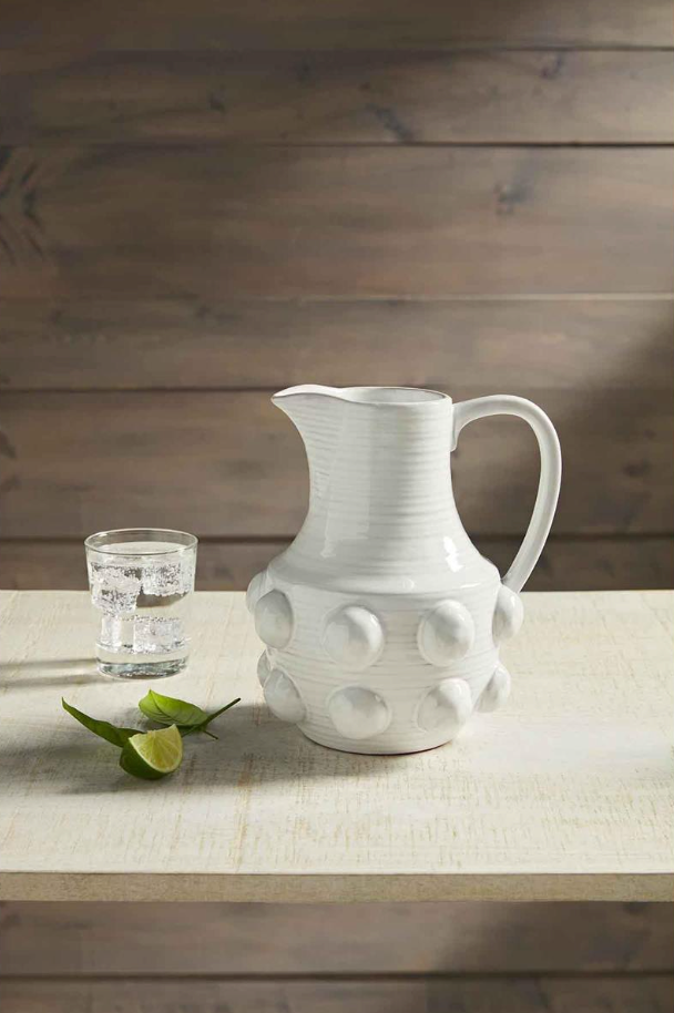 White Beaded Pitcher