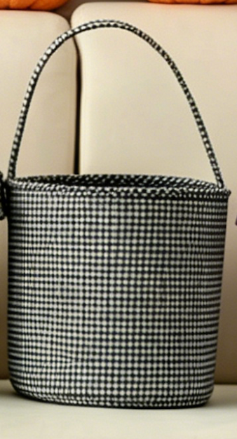 Black Gingham Boo Basket