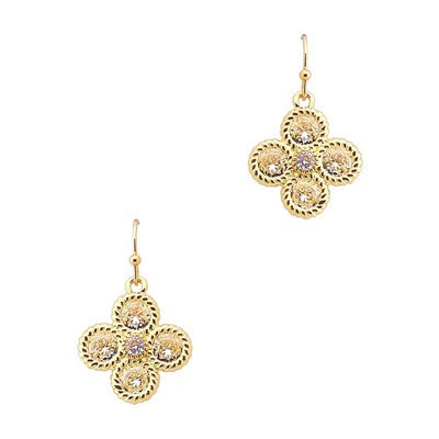 MB - Gold Clover Dangle Earrings