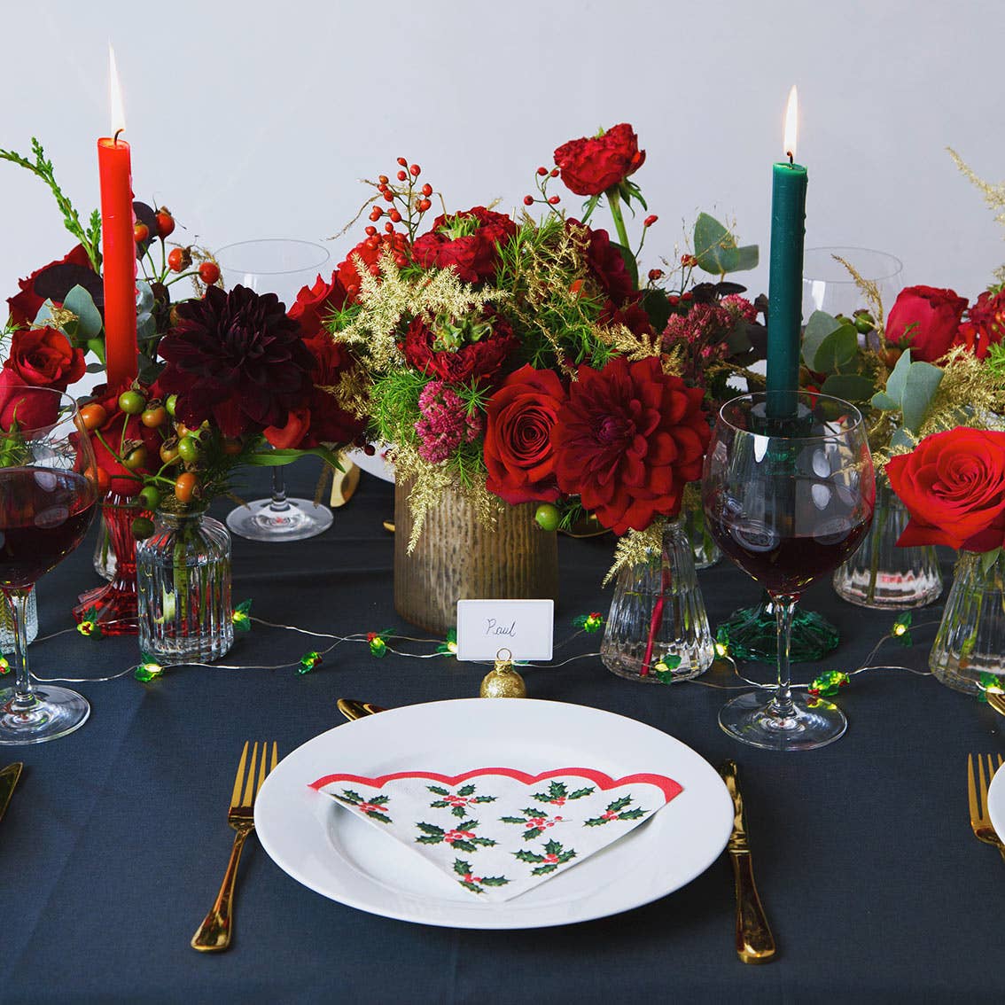 Red & Green Taper Candles