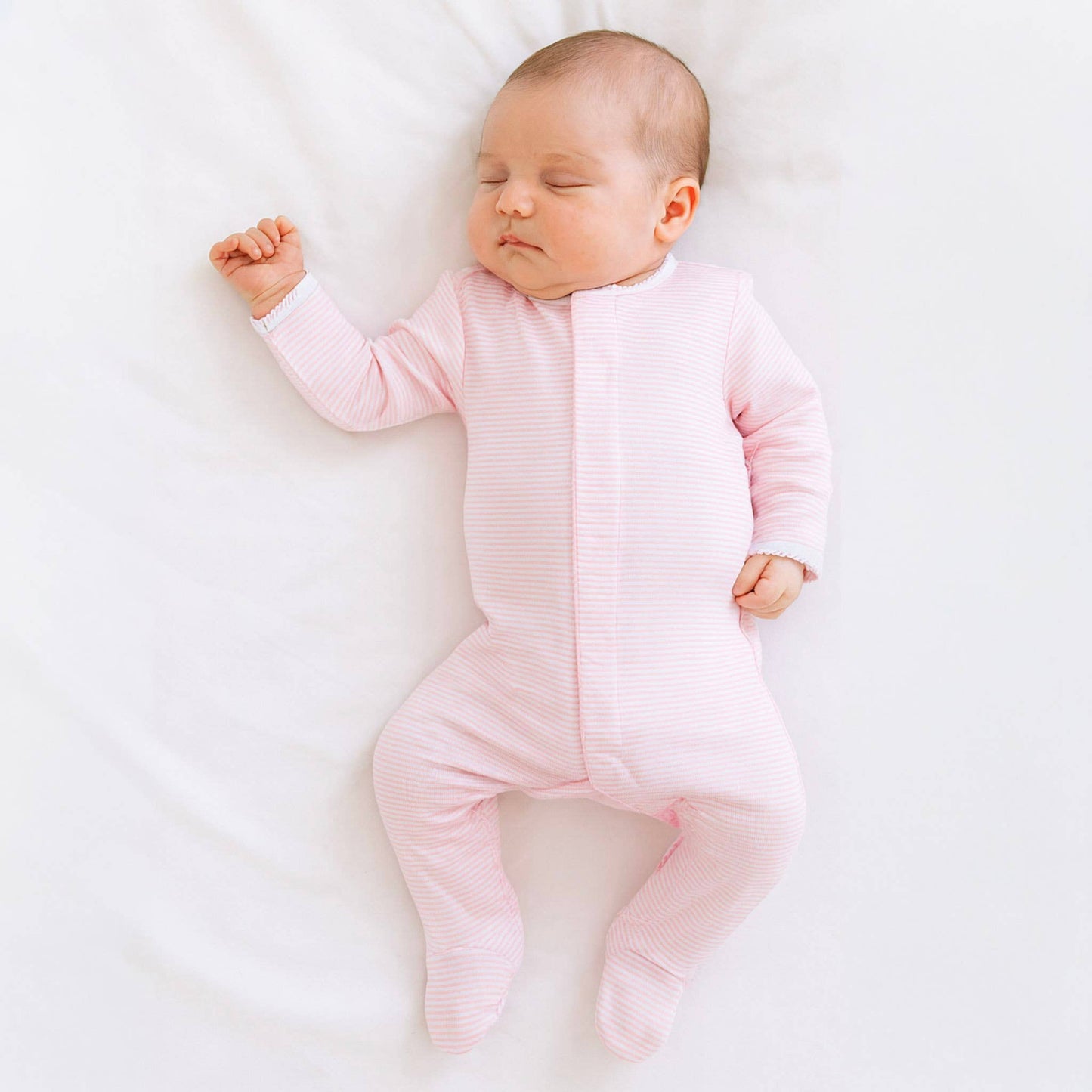Pink Mini Stripes Footie