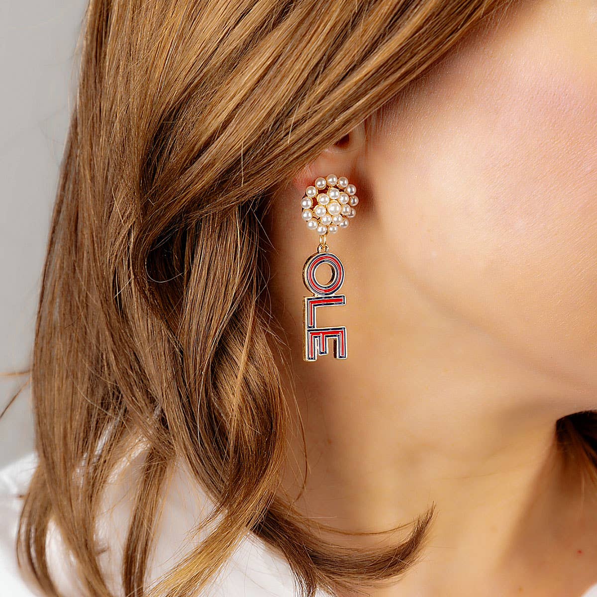 Ole Miss Rebels Outline Enamel Drop Earrings