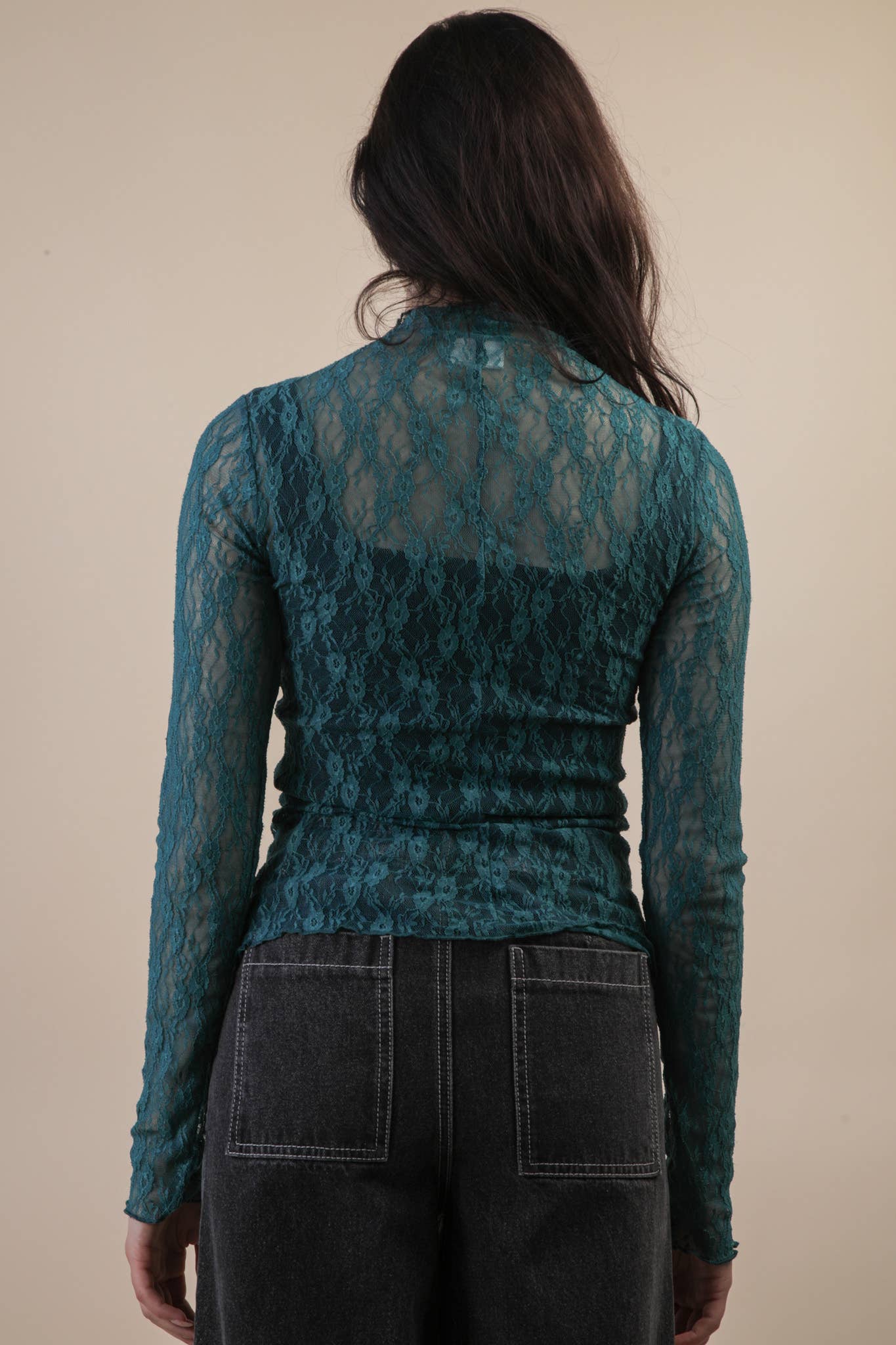 Naughty List Teal Sheer Layering Top