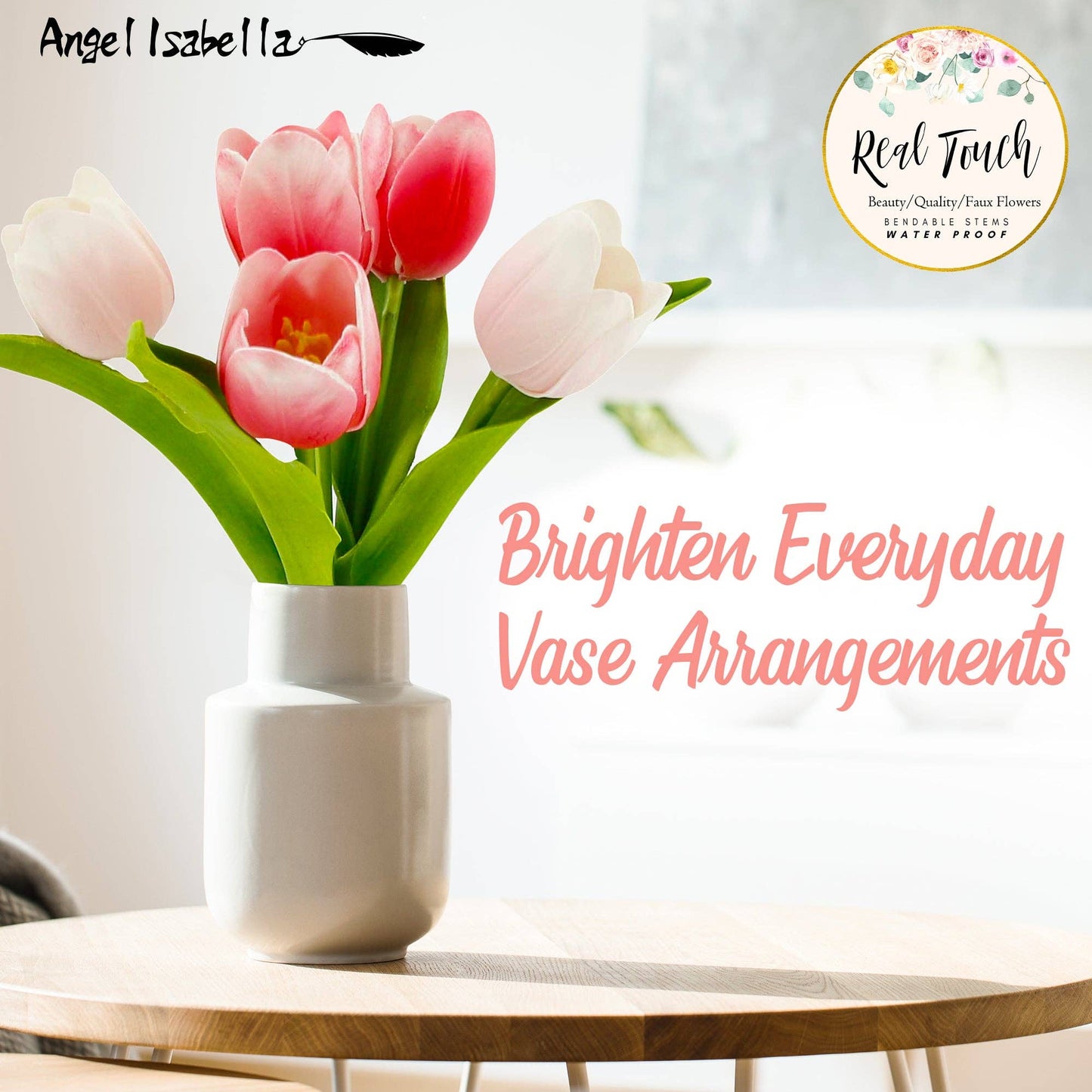 Fuchsia Purple 5-Stem Real Touch Open Tulip