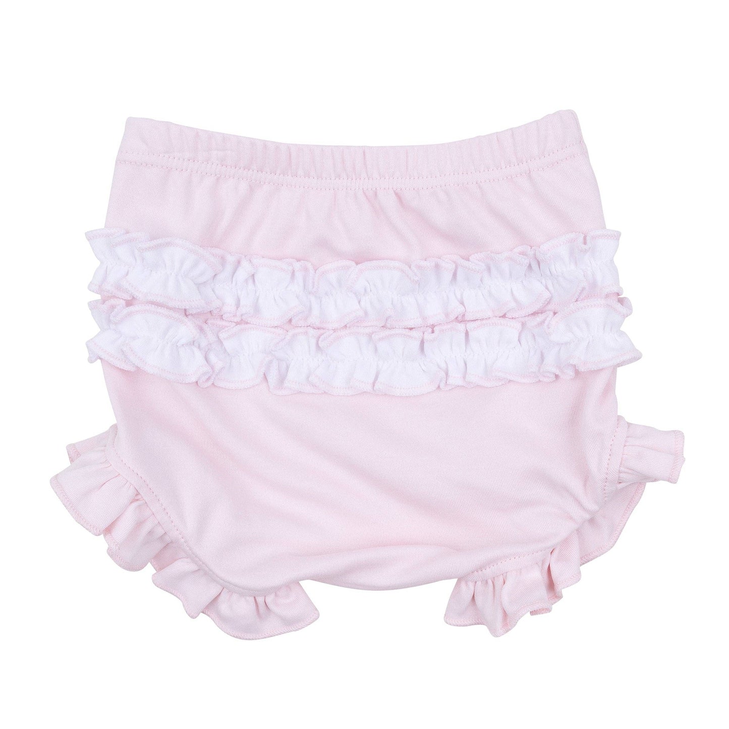 Willow's Classics Smocked Ruffle Short Sleeve Pink Diaper Cover Set