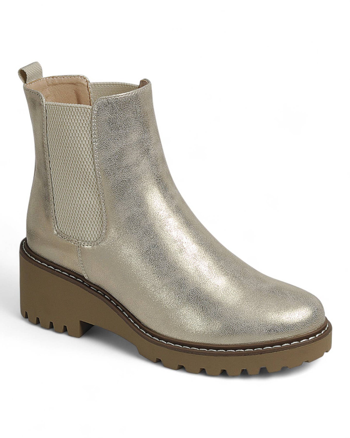 Women's Gold Chelsea Boots