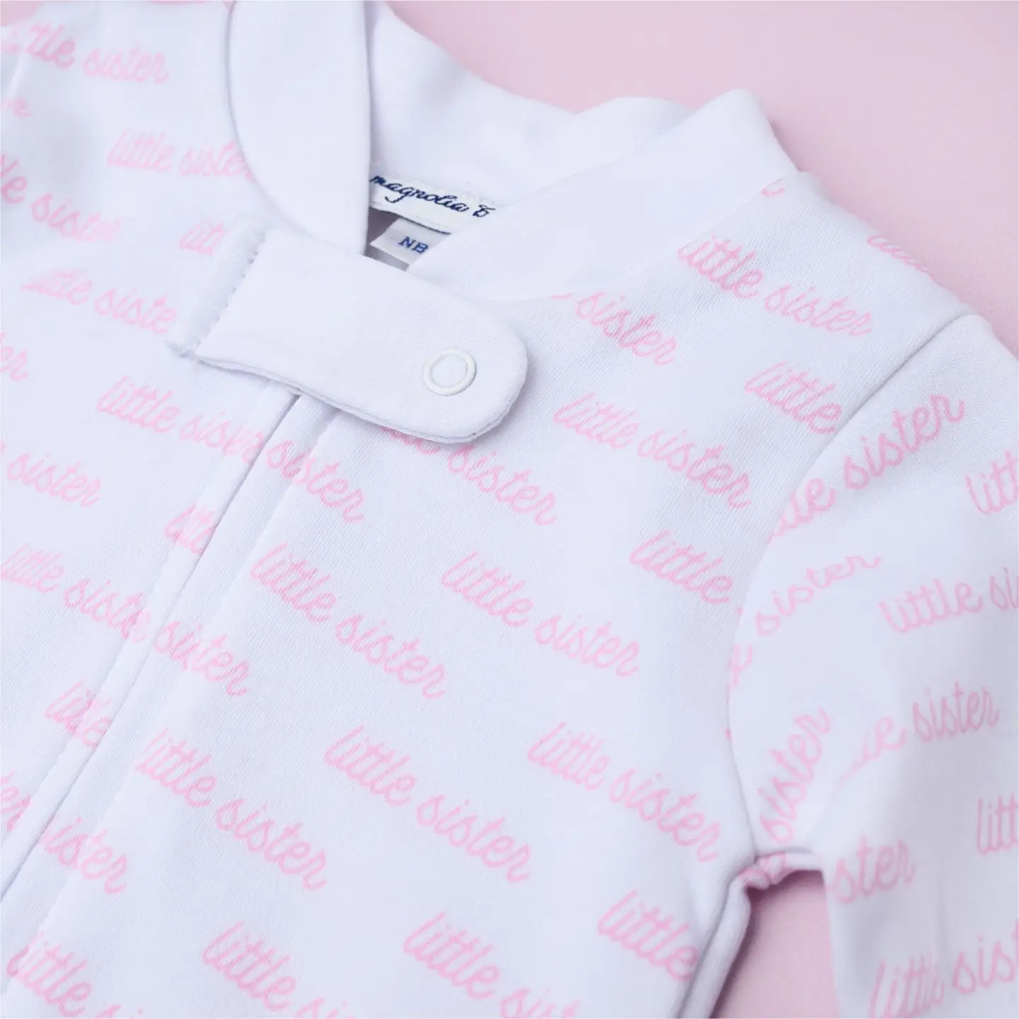 Little Sister Print Zip Footie