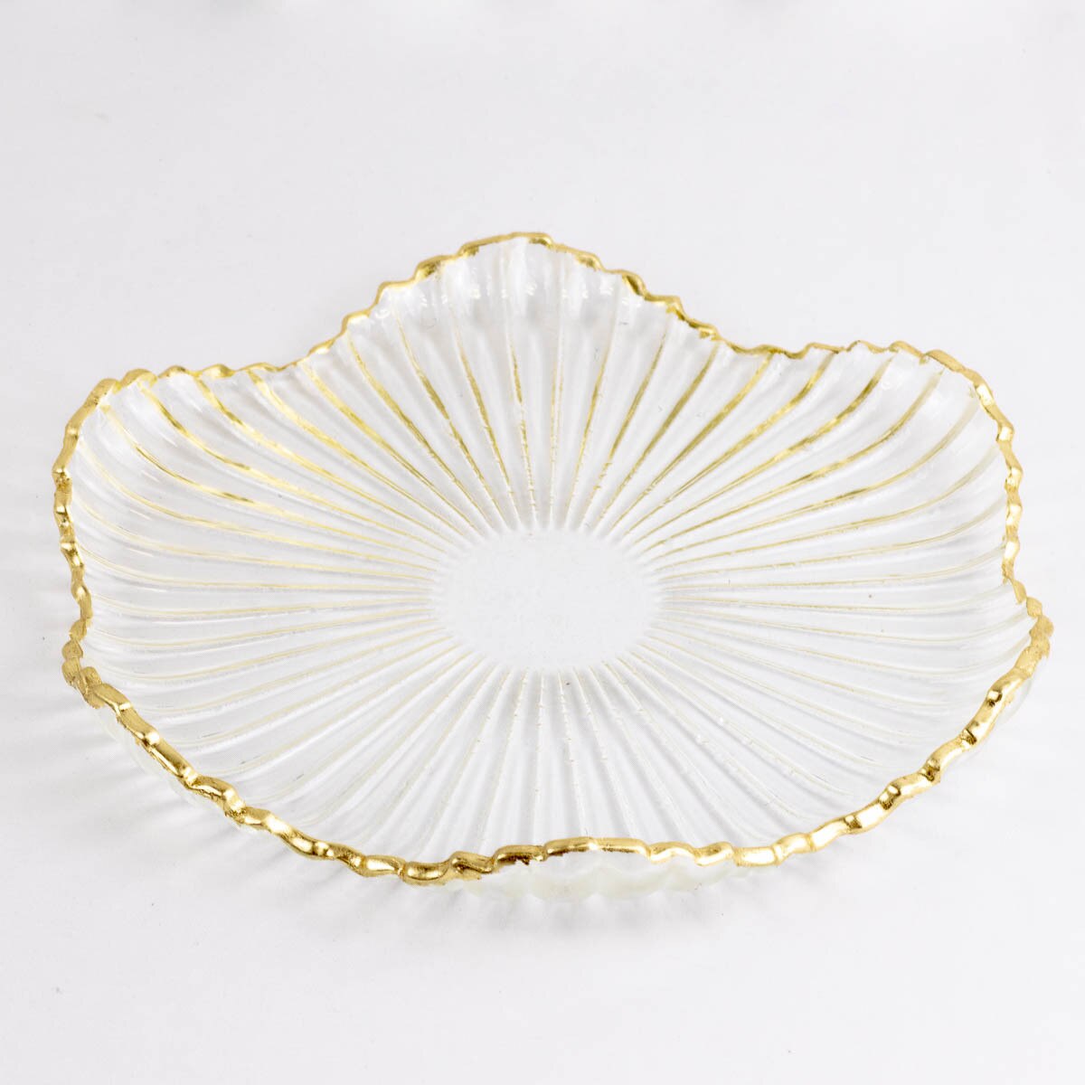Gatsby Glass Serving Platter Clear/Gold