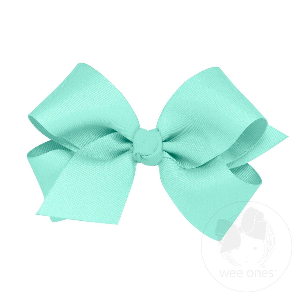 New Aqua Classic Grosgrain Hair Bow (Knot Wrap)