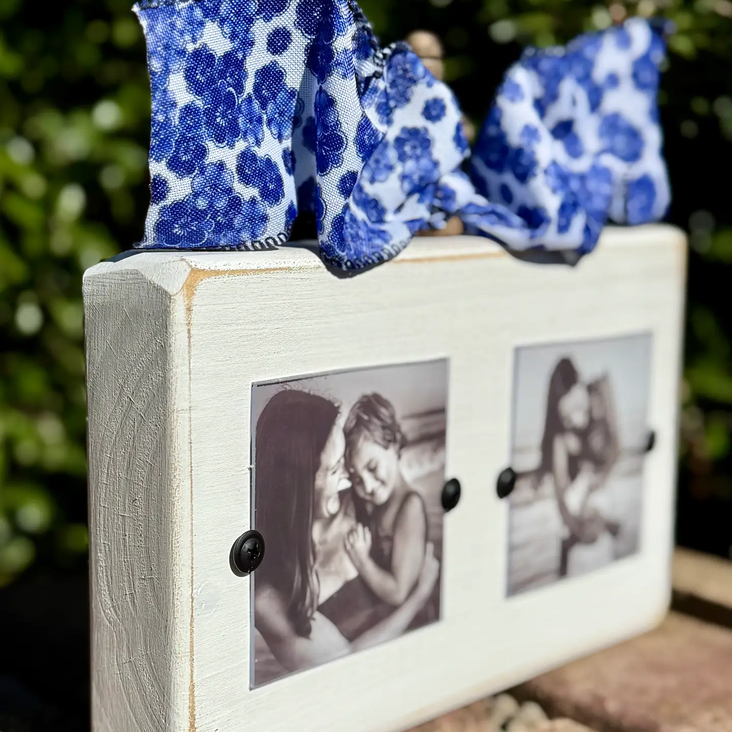 Solid Wood Picture Frame with Chinoiserie Ribbon