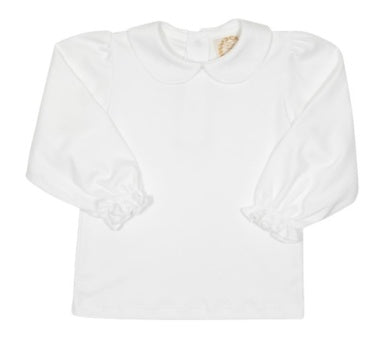 Worth Avenue White Maude's Peter Pan Pima Long Sleeve