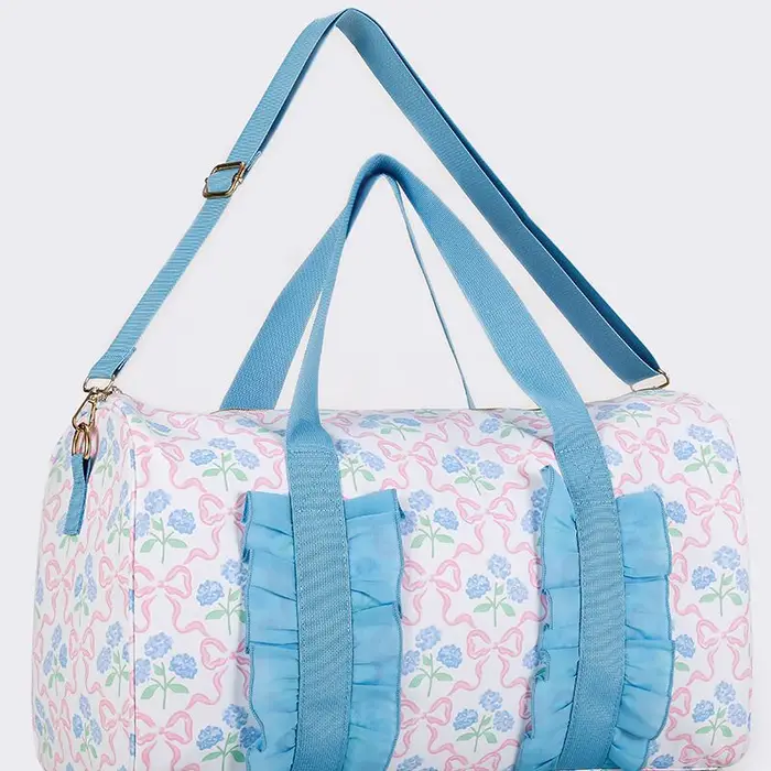 Bow Print Canvas Travel Bag
