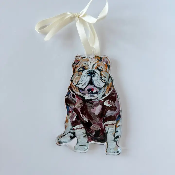 Bulldog Acrylic Ornament