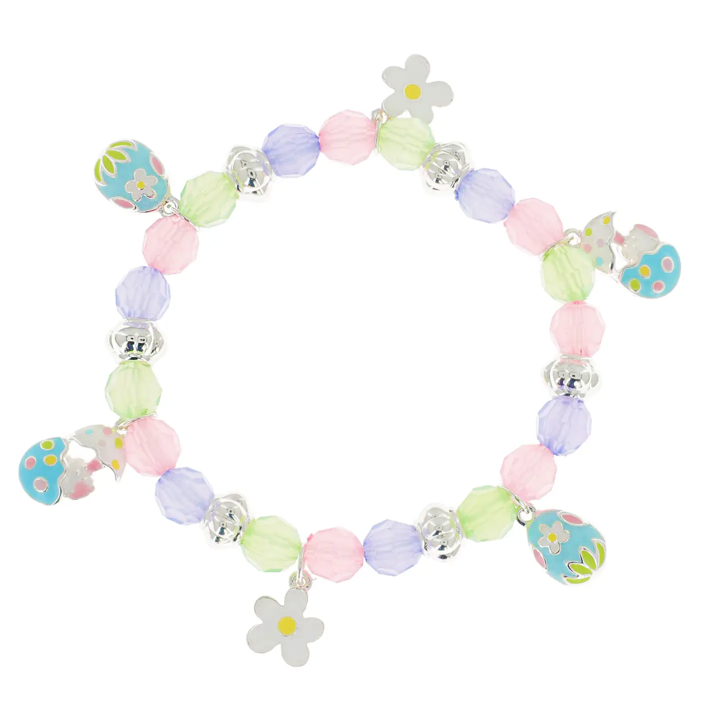 Easter Beaded Multi Charm Stretch Bracelet