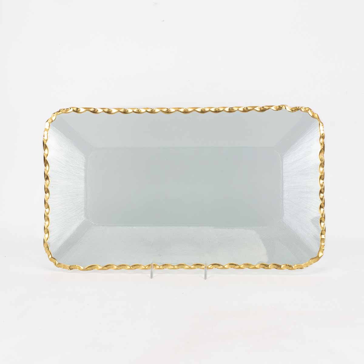 Cordova Rectangle Serving Tray Clear/Gold