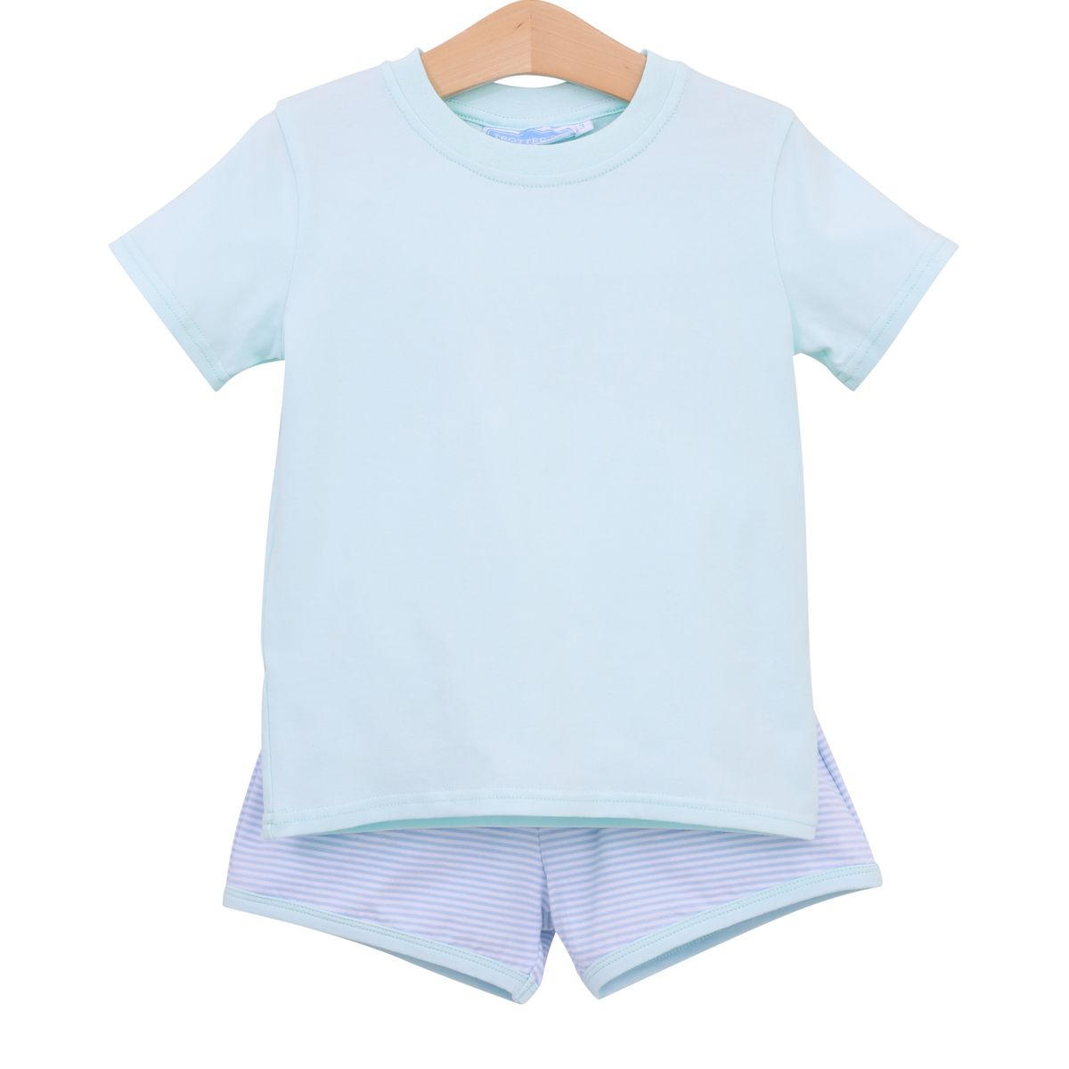 Thomas Short Set- Light Blue Stripe/Light Mint