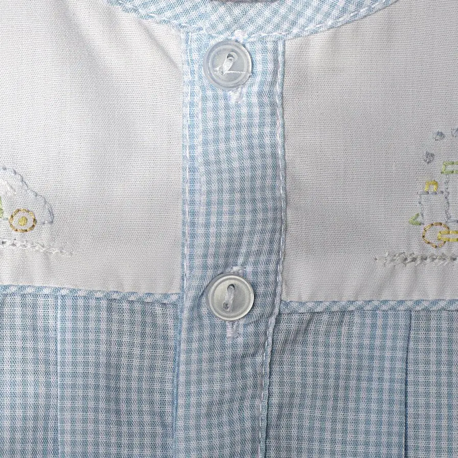 Baby Boy Blue Gingham Spring 2pc Diaper Set
