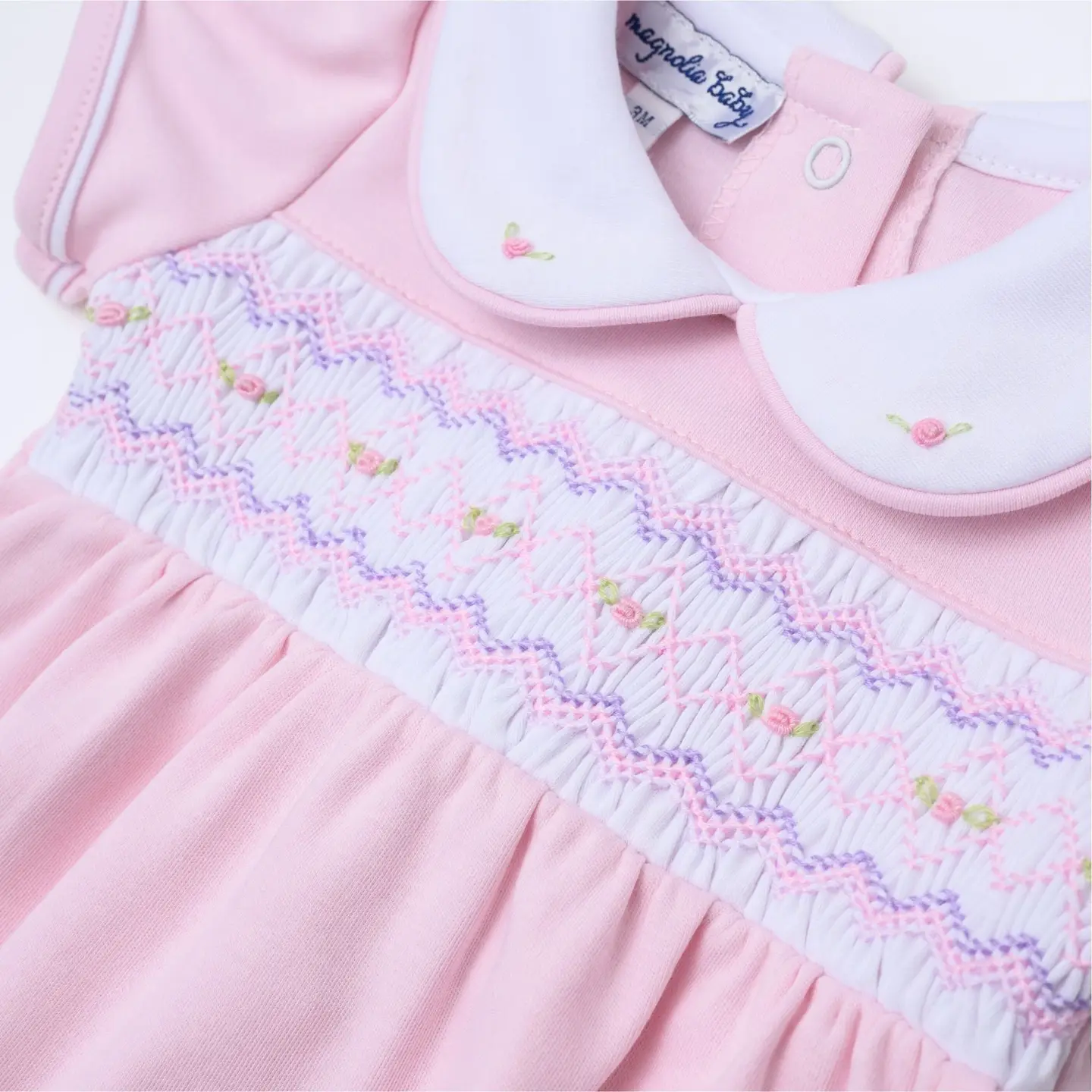 Hazel Pink Smocked Bubble
