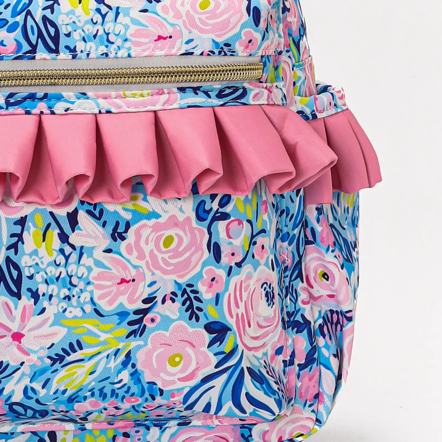 Blue Flower Kids Ruffle Backpack