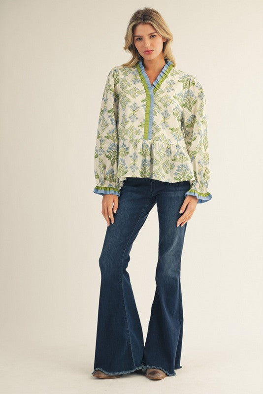 Everyone's Envy Floral Ruffle Top