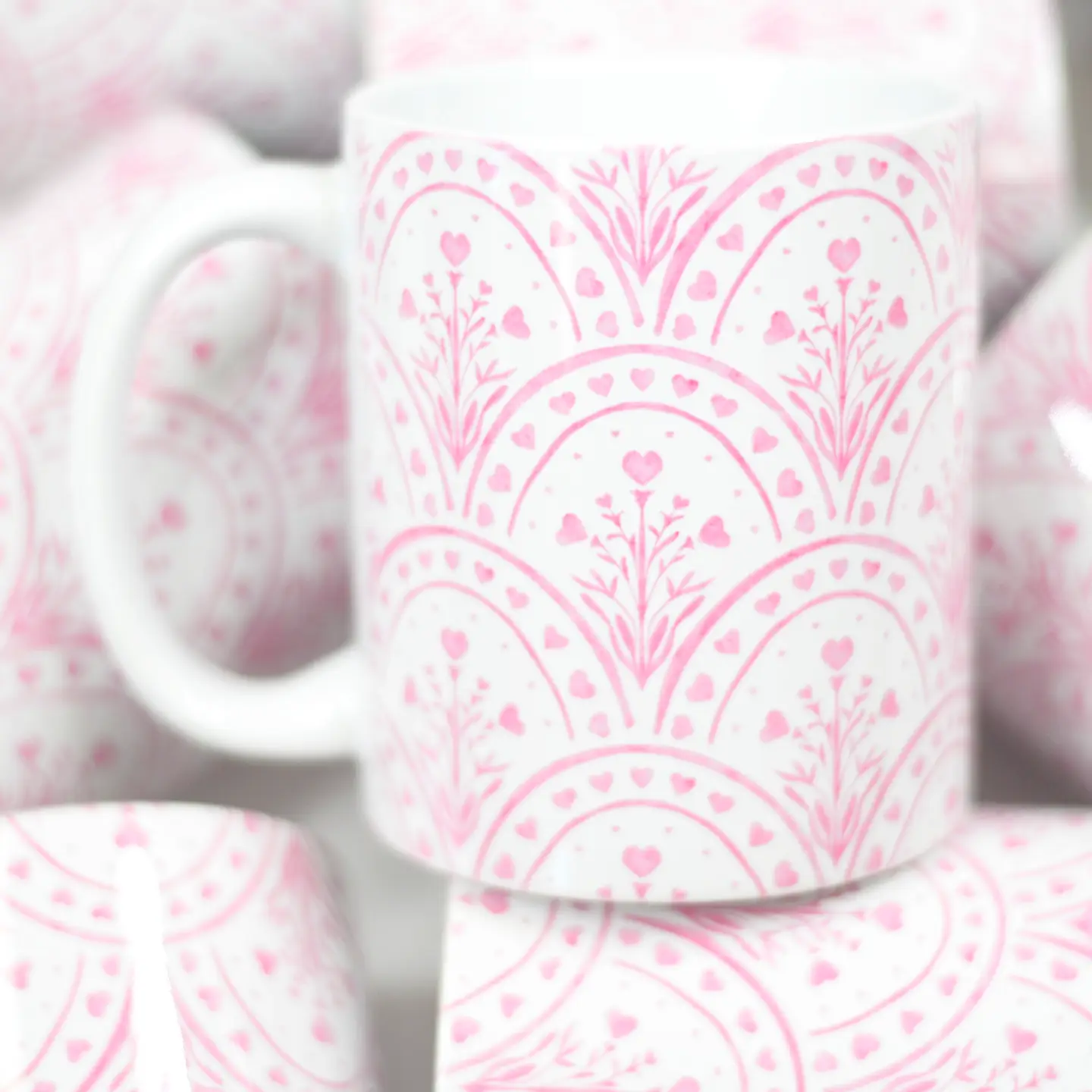 Valentine's Ceramic Pink Decorative Mug