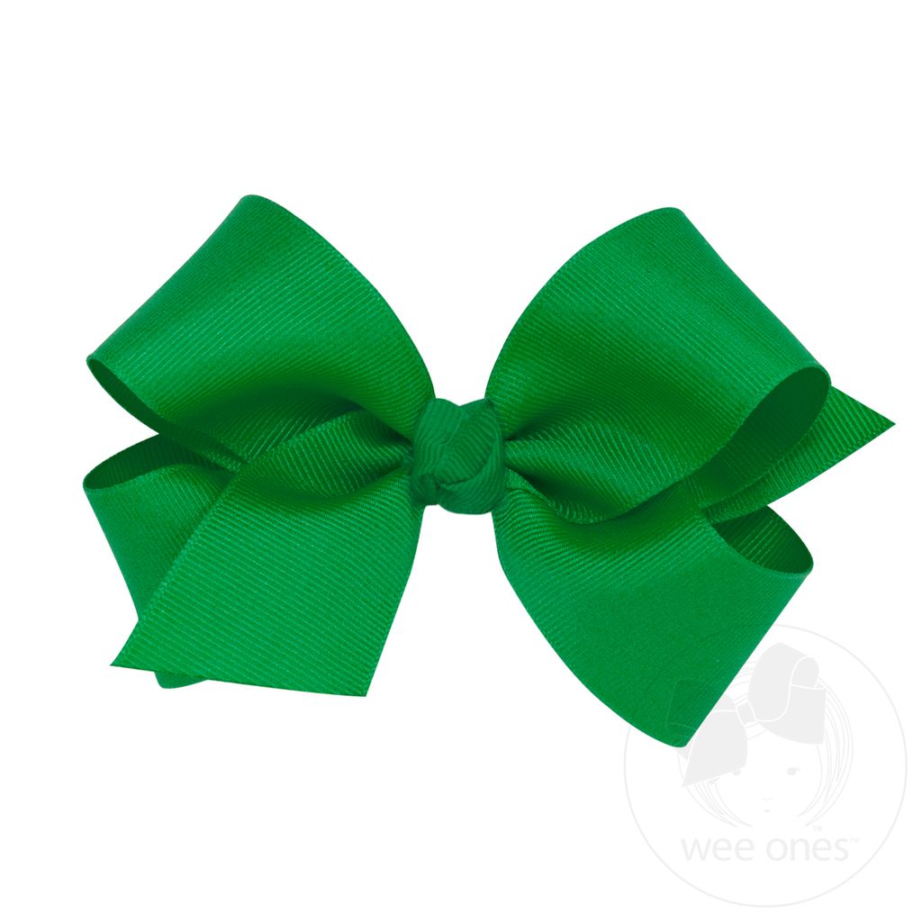 Green Classic Grosgrain Hair Bow (Knot Wrap)