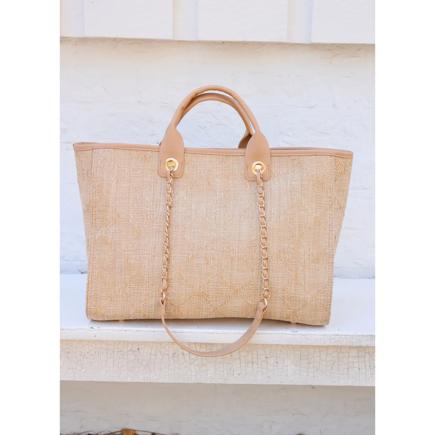 Melissa Natural Lattice Tan Tote Bag