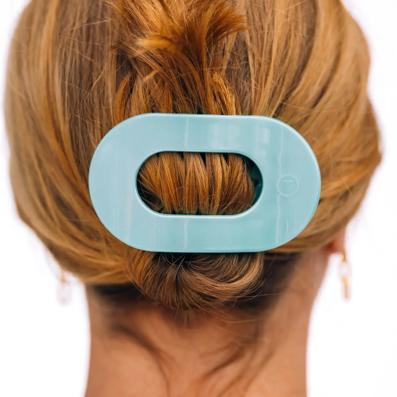 Teleties Round Flat Hair Clip | Medium | Totally Turquoise